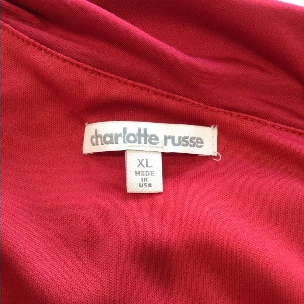Charlotte Russe Sexy Red Ruched One Shoulder Sophisticated Dress Size XL - Picture 5 of 6